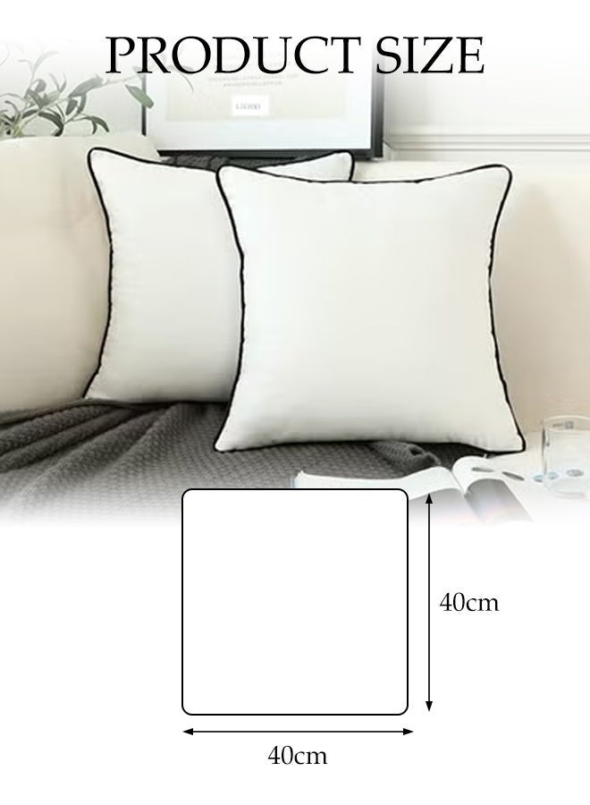 DUNISO 2Pcs Throw Pillow Covers,Soft Square Cushion Cases,Modern Minimalist Style Pillow Covers,Comfortable and Durable,for Couch Chair Sofa Bed Living Room Home Decor ,40*40cm - Image 2